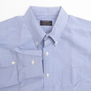 Gitman Bros. Mens Button Down Shirt Blue Plaid Check Vintage 17.5 / 37